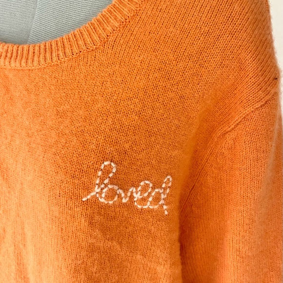 Kerri Rosenthal “loved” Cashmere Sweater, Heart elbow Patches, Pumpkin, XL, GUC - Picture 6 of 12